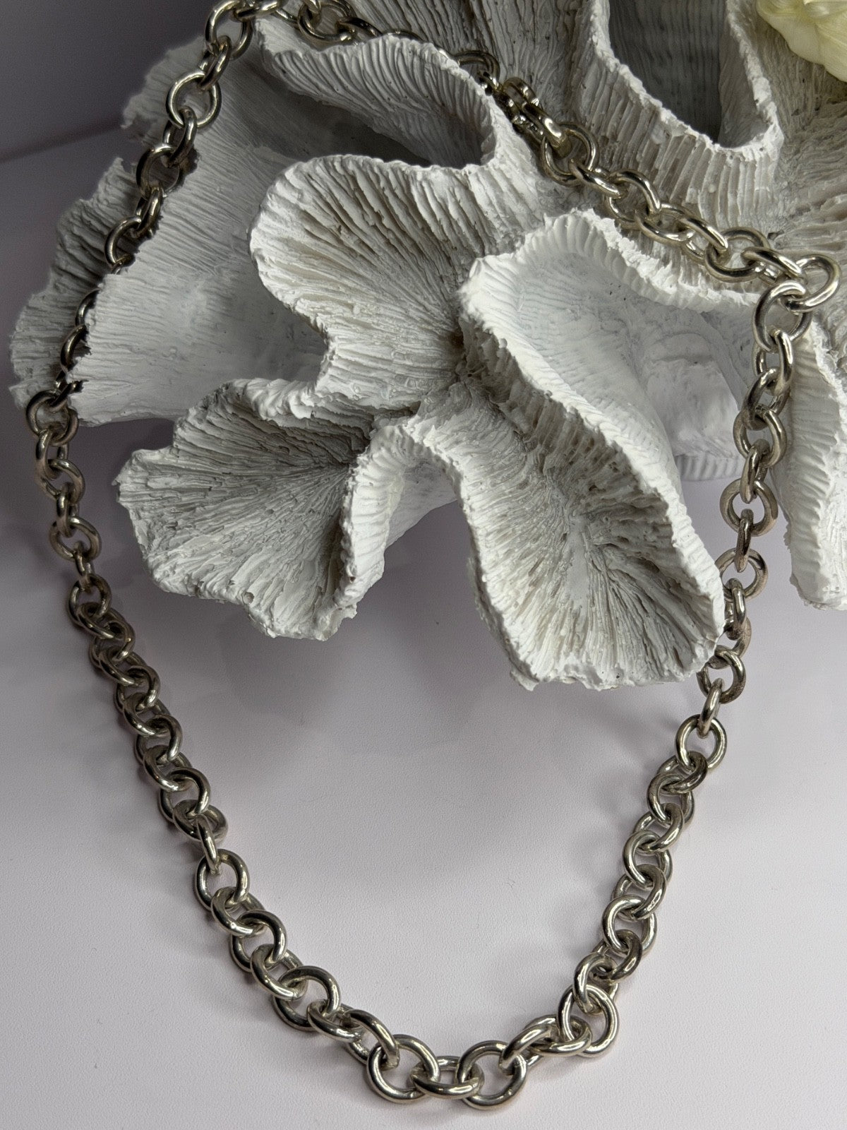 Vintage Judith Ripka 925 Sterling Silver Chain Necklace