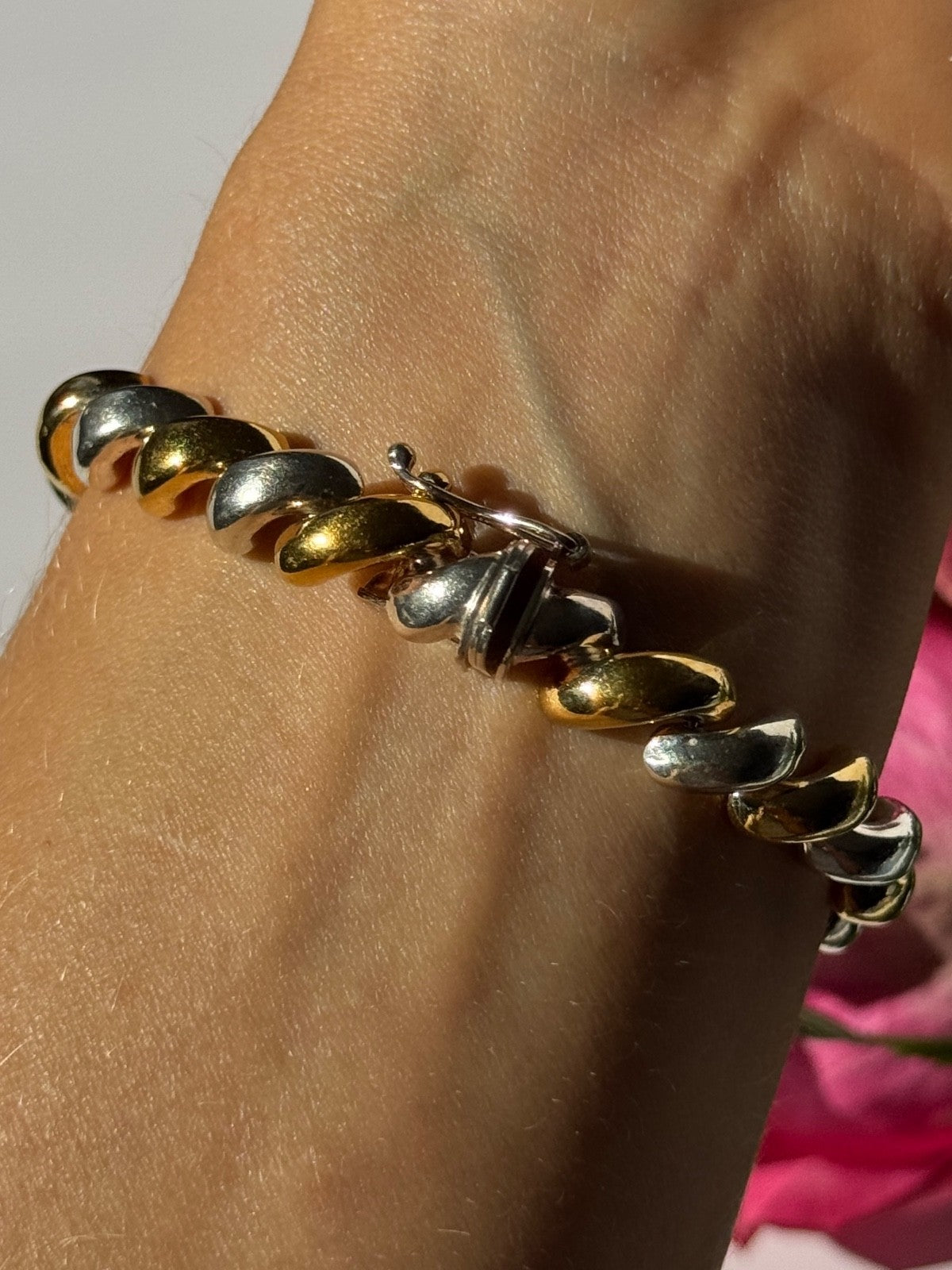 Italy Milor 925 Sterling Silver Gold Plated Bracelet 7 Inch