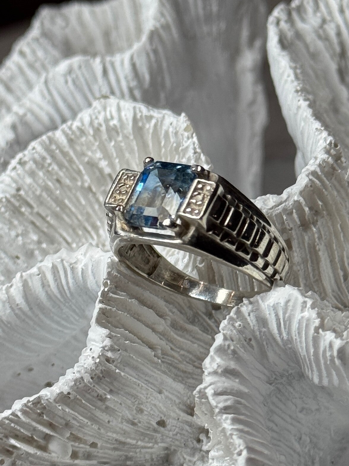 925 Sterling Silver Spinel Men'S Ring Size 8.5