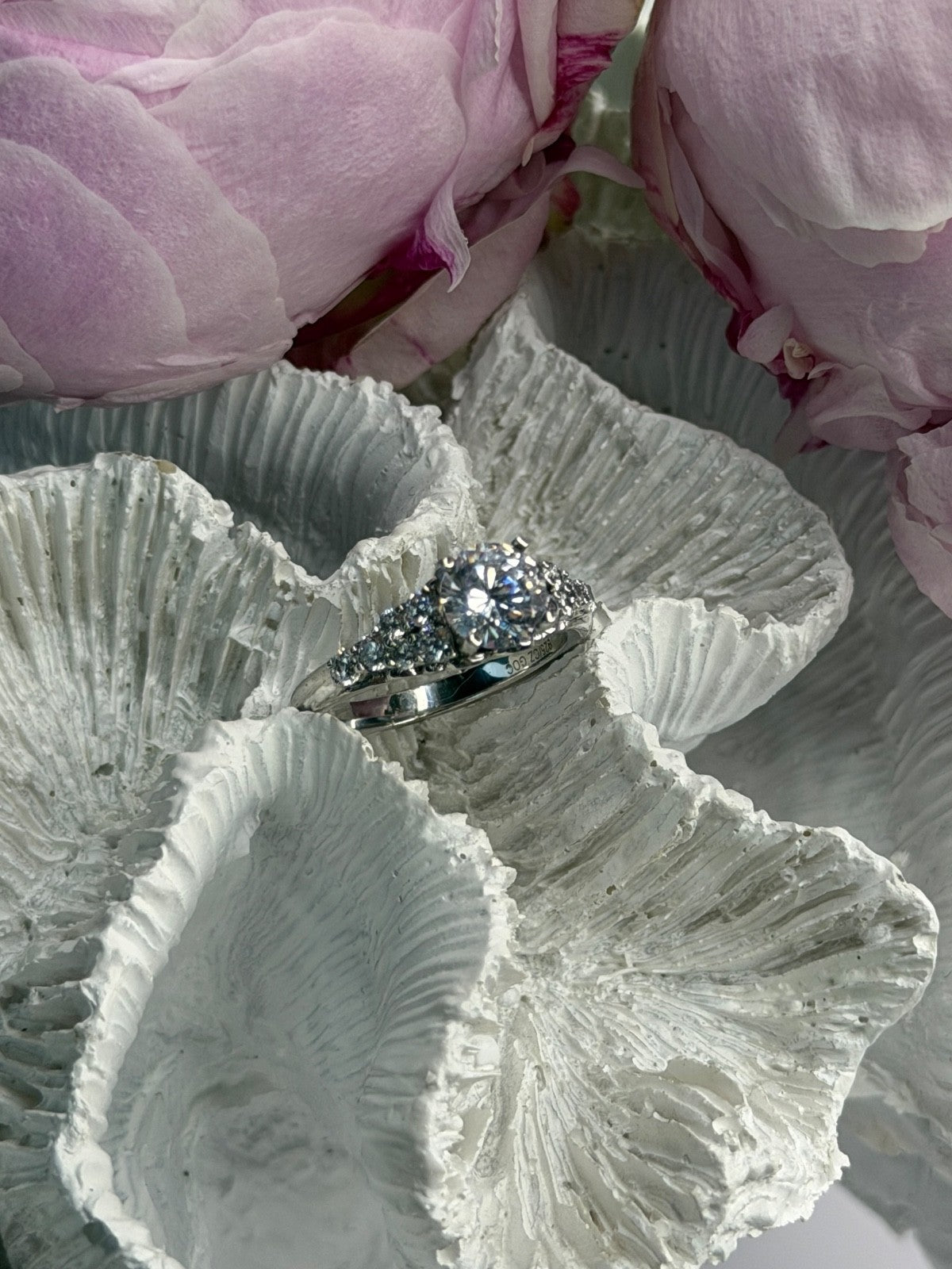 GOC 925 Sterling Silver tcw 1.80 Cz Ring Size 7