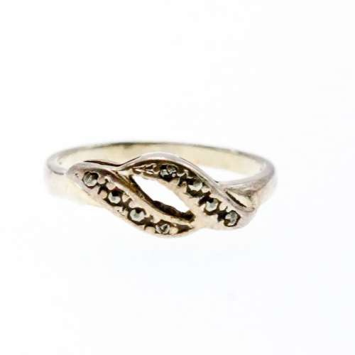 925 Sterling Silver Marcasites Ring Size 5.5