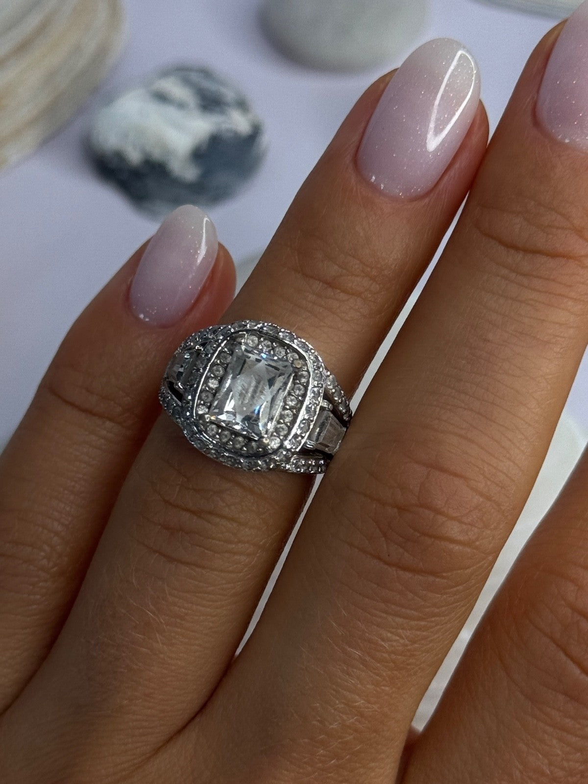 Tycoon 925 Sterling Silver Cz Ring Size 5