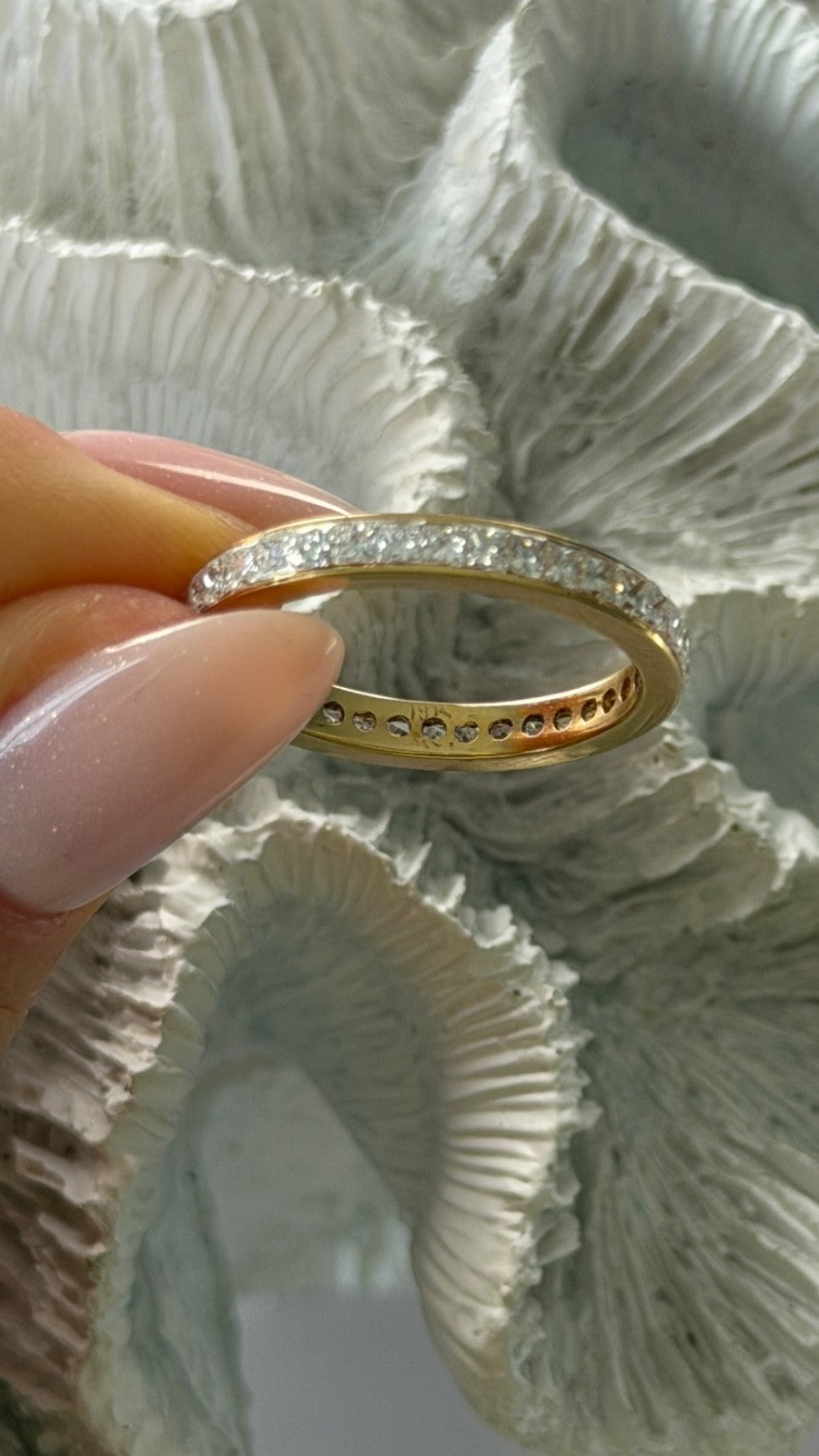 18K Yellow Gold Diamond 1.50 ct Band Ring Size 9.5