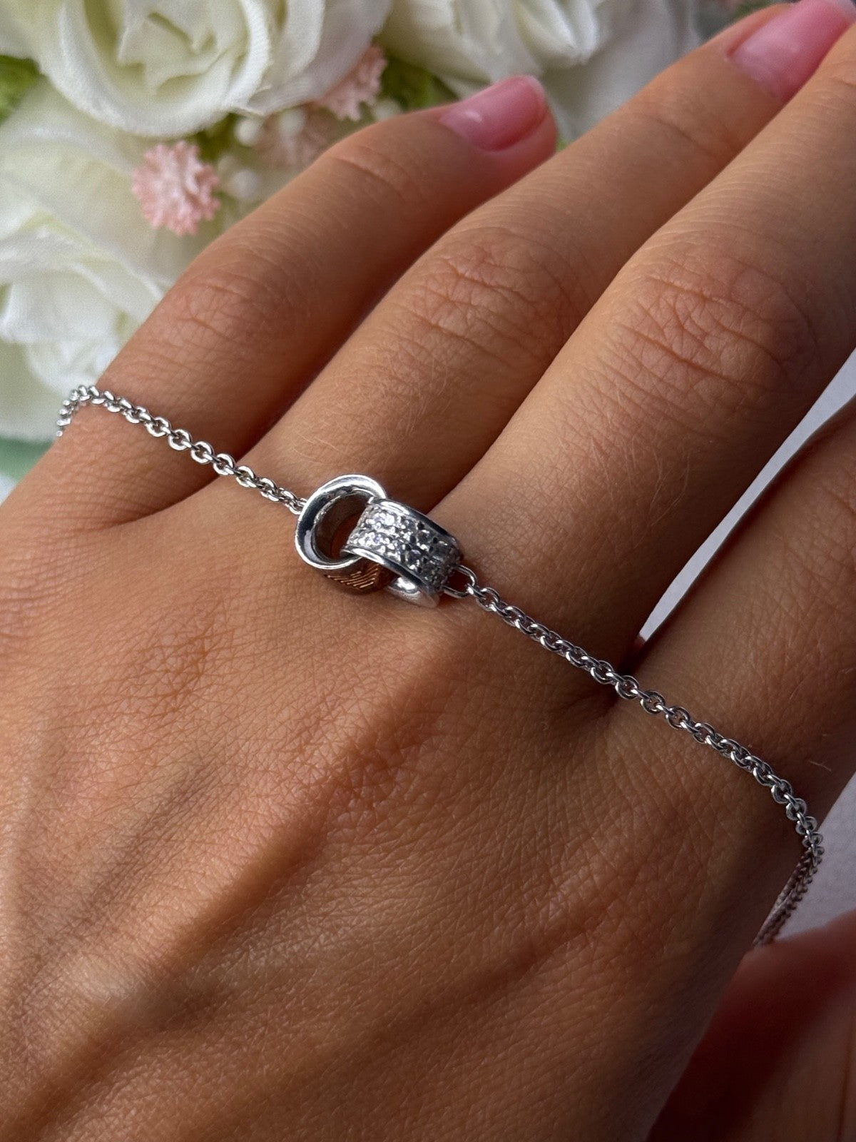 Ewa 925 Sterling Silver CZ Bracelet Length 7/ 8.5 Inch