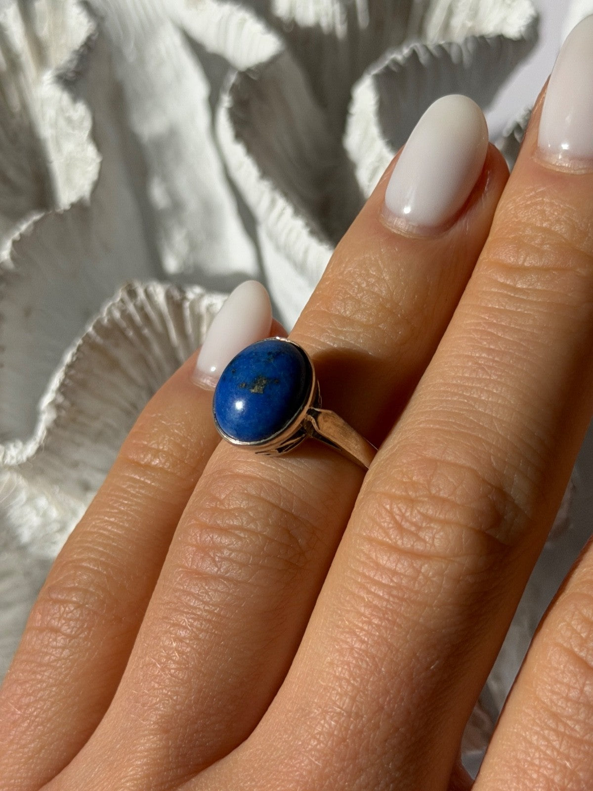 Vintage 925 Sterling Silver Sodalite Ring Size 4.5