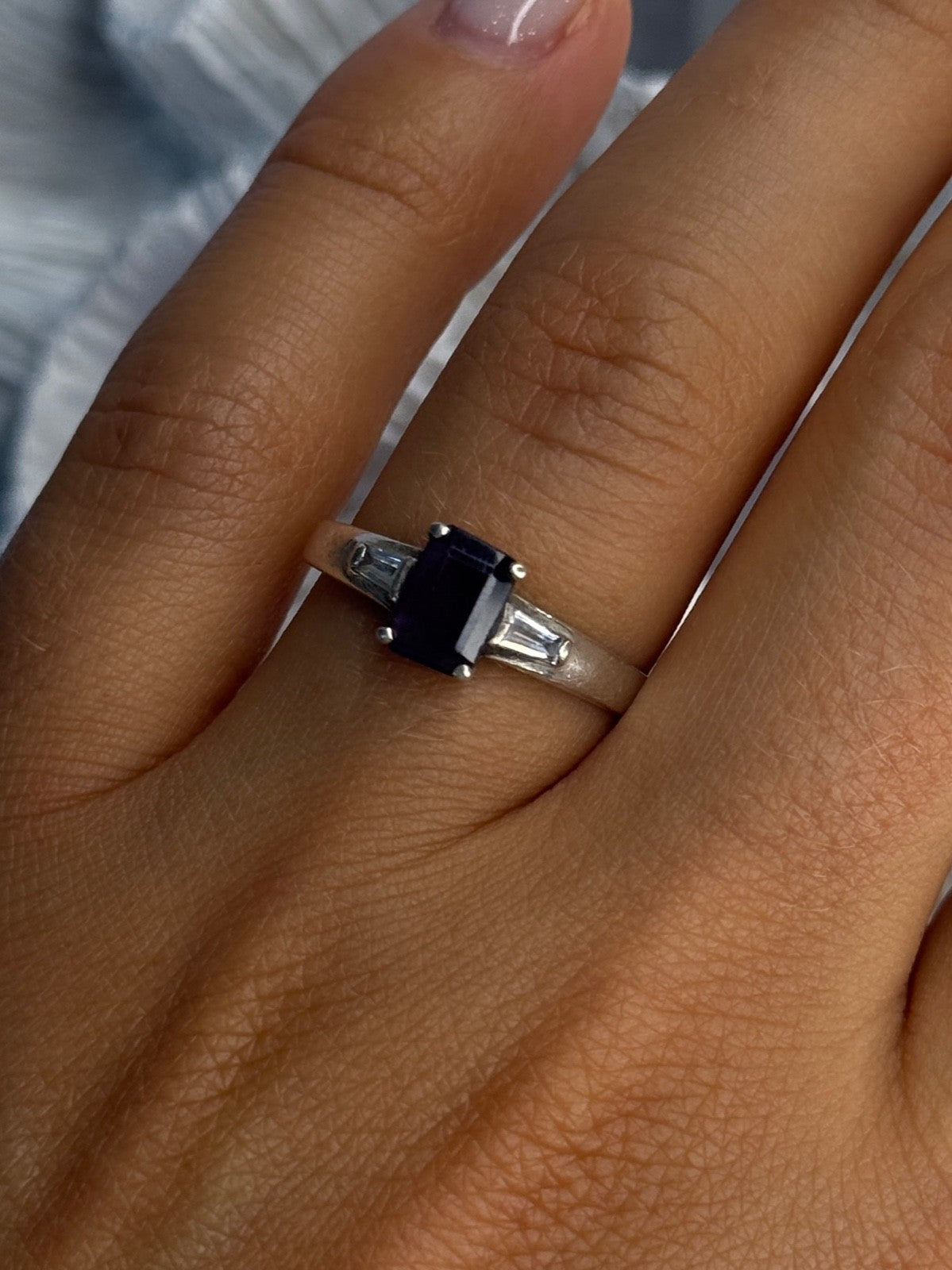 925 Sterling Silver Tourmaline & Beryl Ring Size 8.5