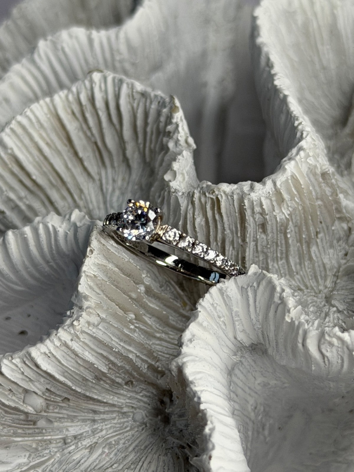 GOC 925 Sterling Silver Cz 0.84 ct Ring Size 7