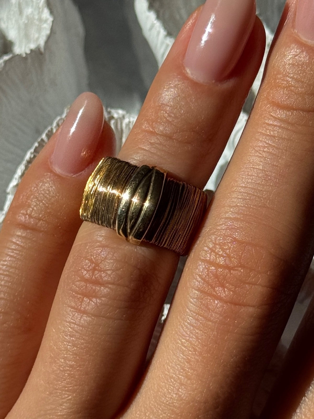 Italy 925 Sterling Silver Gold Plated Ring Size 5.5