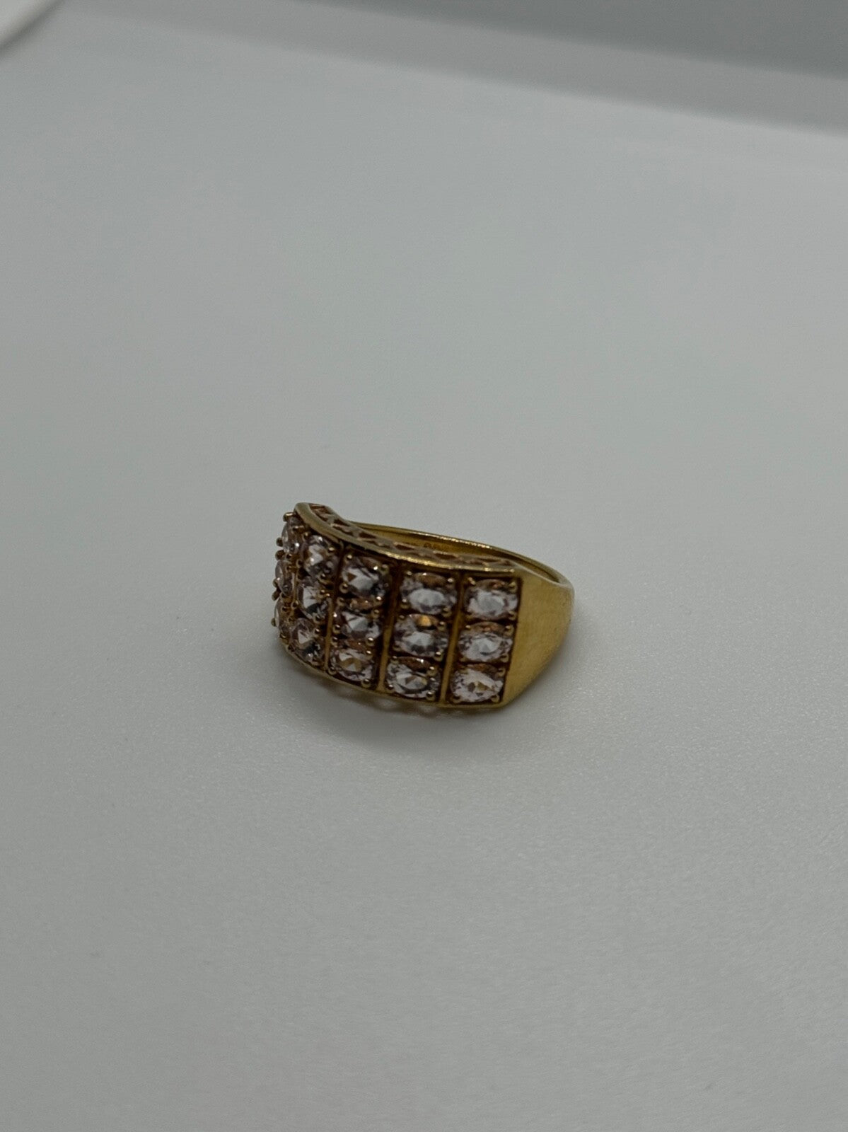 925 Sterling Silver Gold Plated Morganite Ring Size 6.5