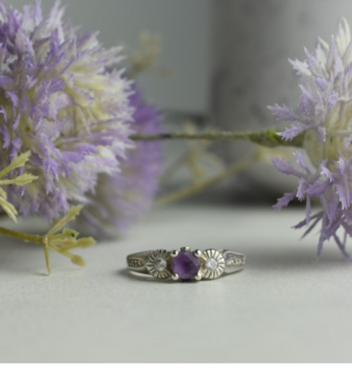 Avon 925 Sterling Silver Tourmaline & CZ Ring Size 9