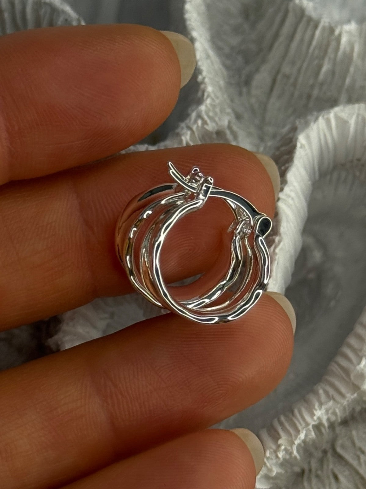 925 Sterling Silver Earrings Length 0.60 Inch