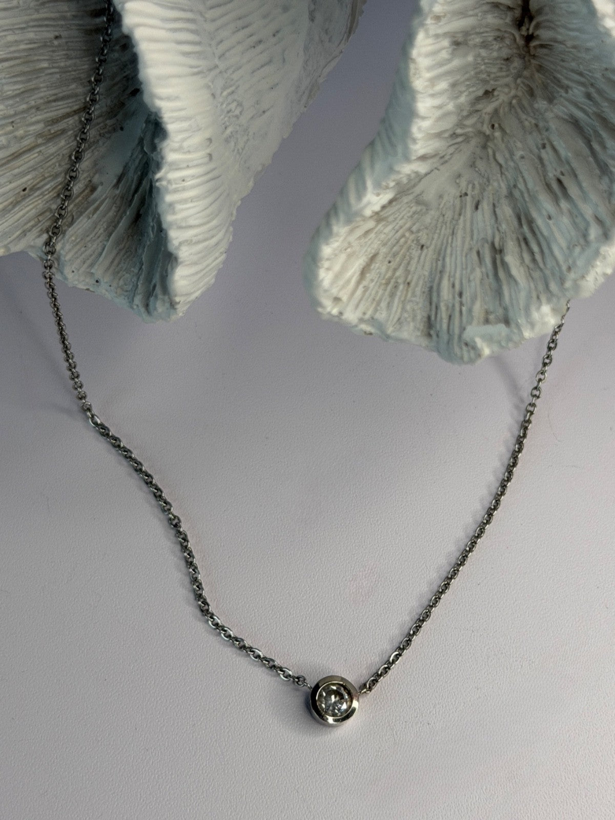 Msco 14K White Gold Diamond 0.44 ct Necklace