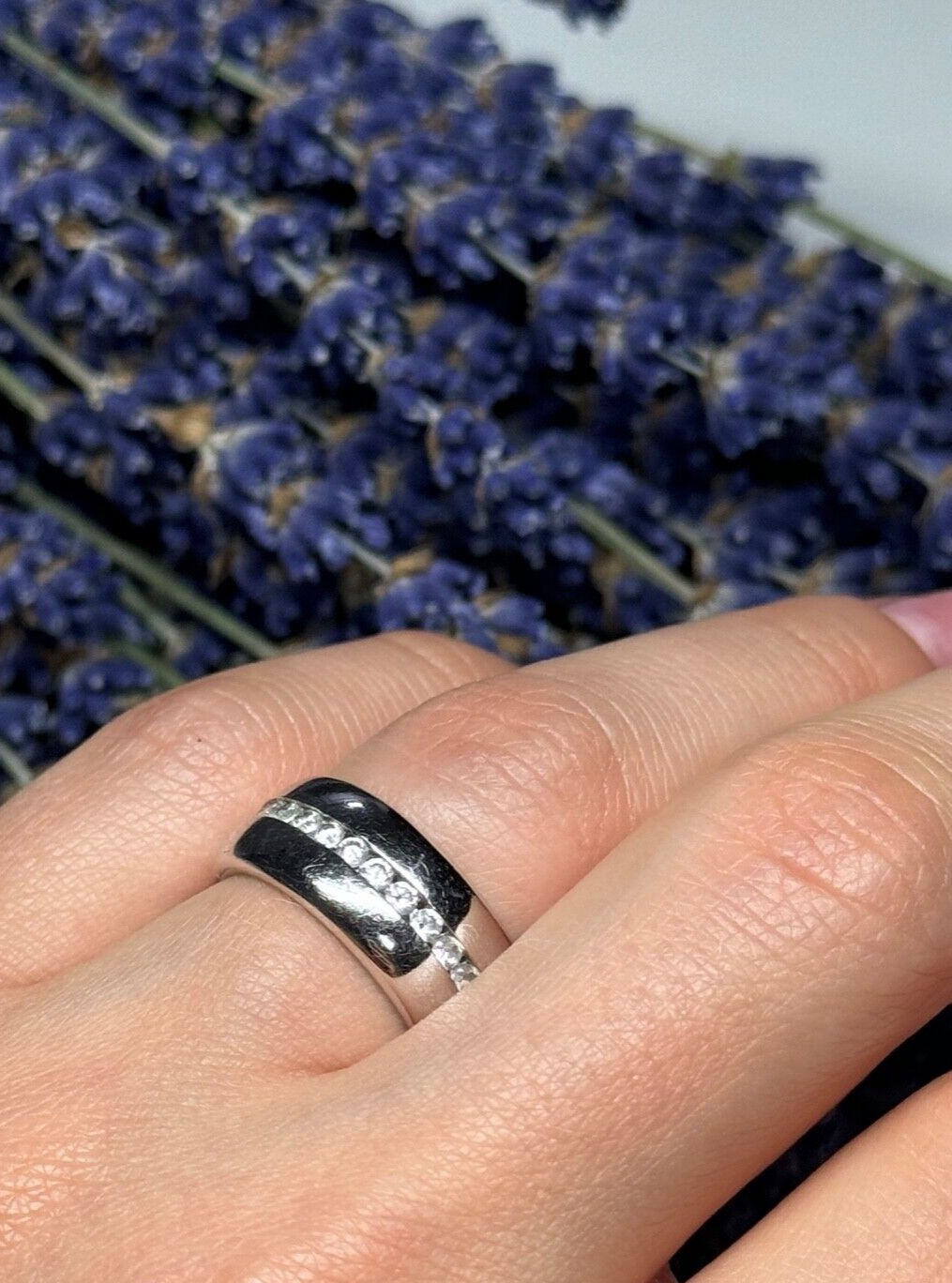925 Sterling Silver CZ Ring Size 6