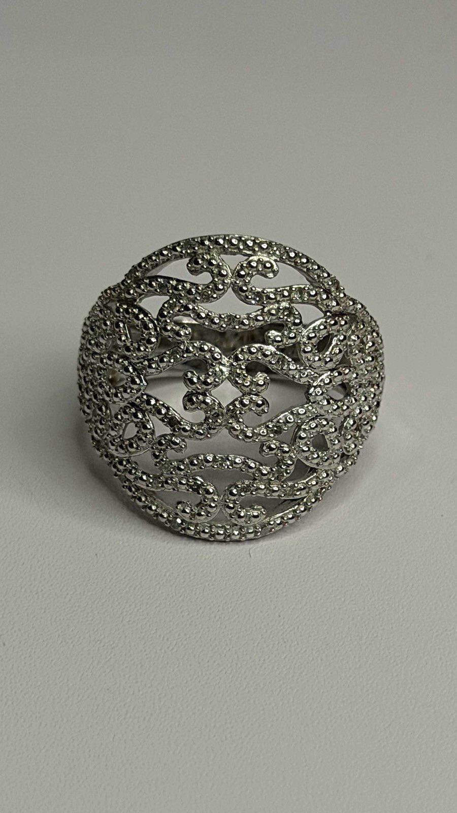 Elegant 925 Sterling Silver Diamonds Ring Size 9