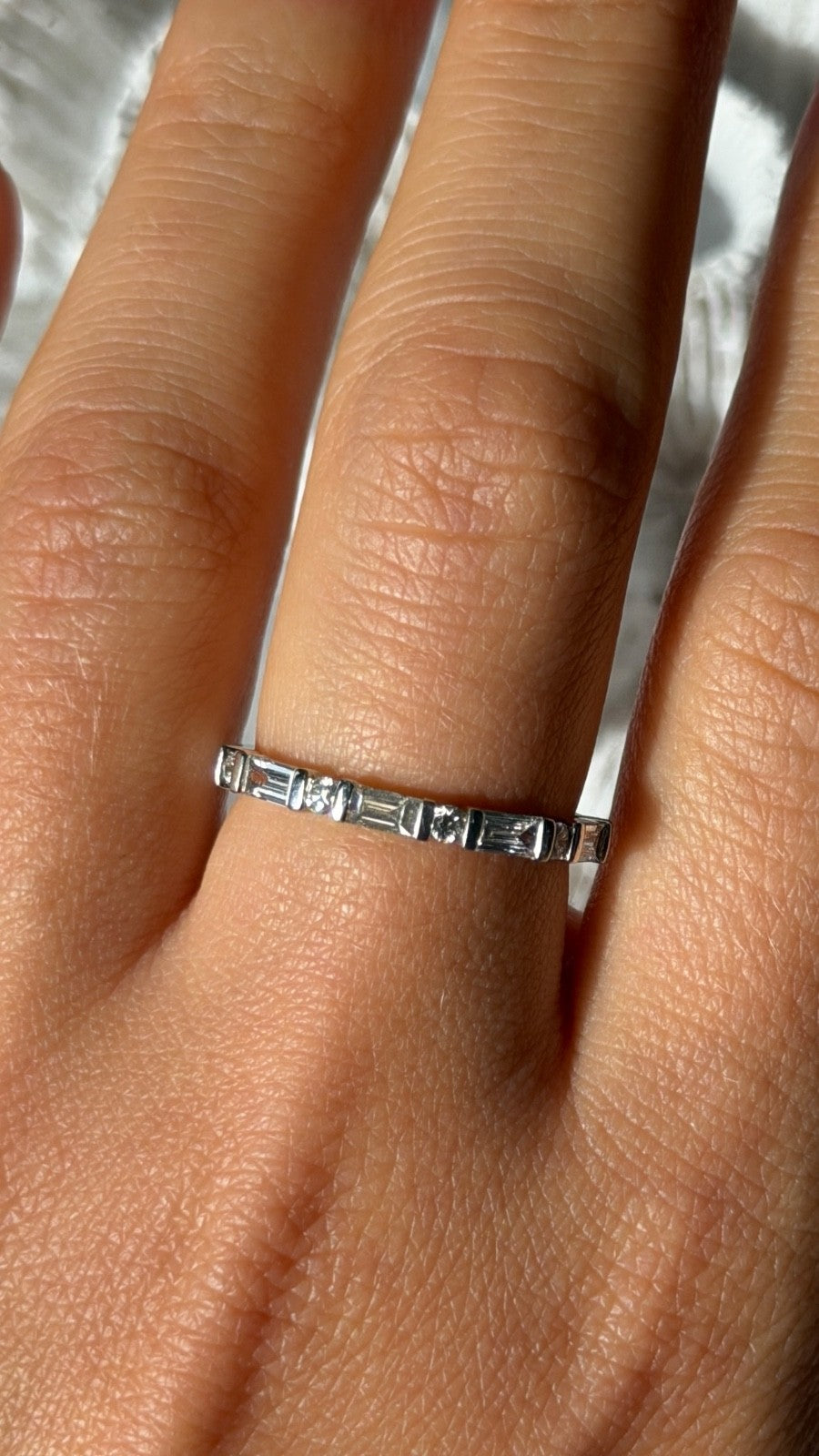 Platinum 950 Diamond 0.61 ct Ring Size 8