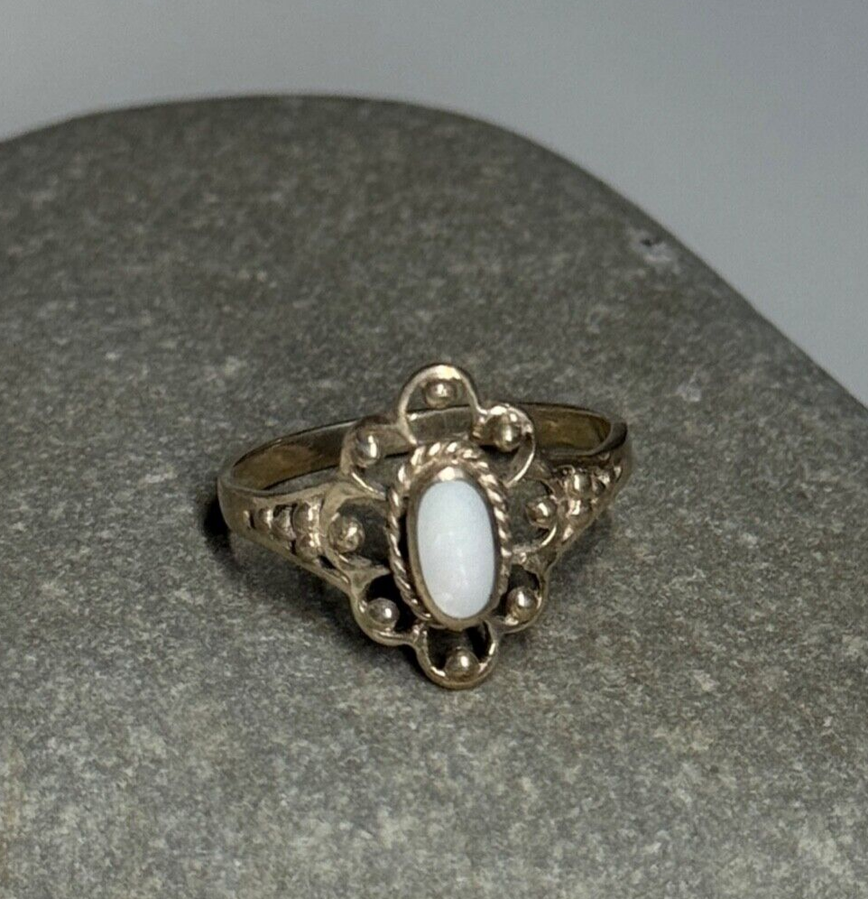 925 Sterling Silver Abalone Ring Size 7