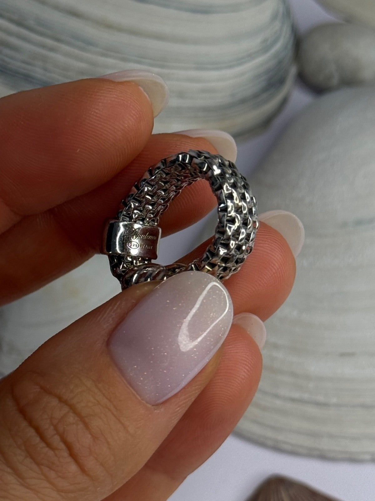 Dyadema Italy 925 Sterling Silver Cz Ring Size 9