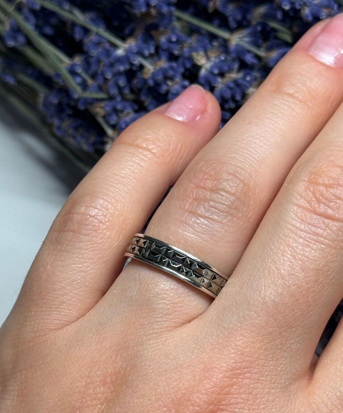 925 Sterling Silver Marcasite Ring Size 6