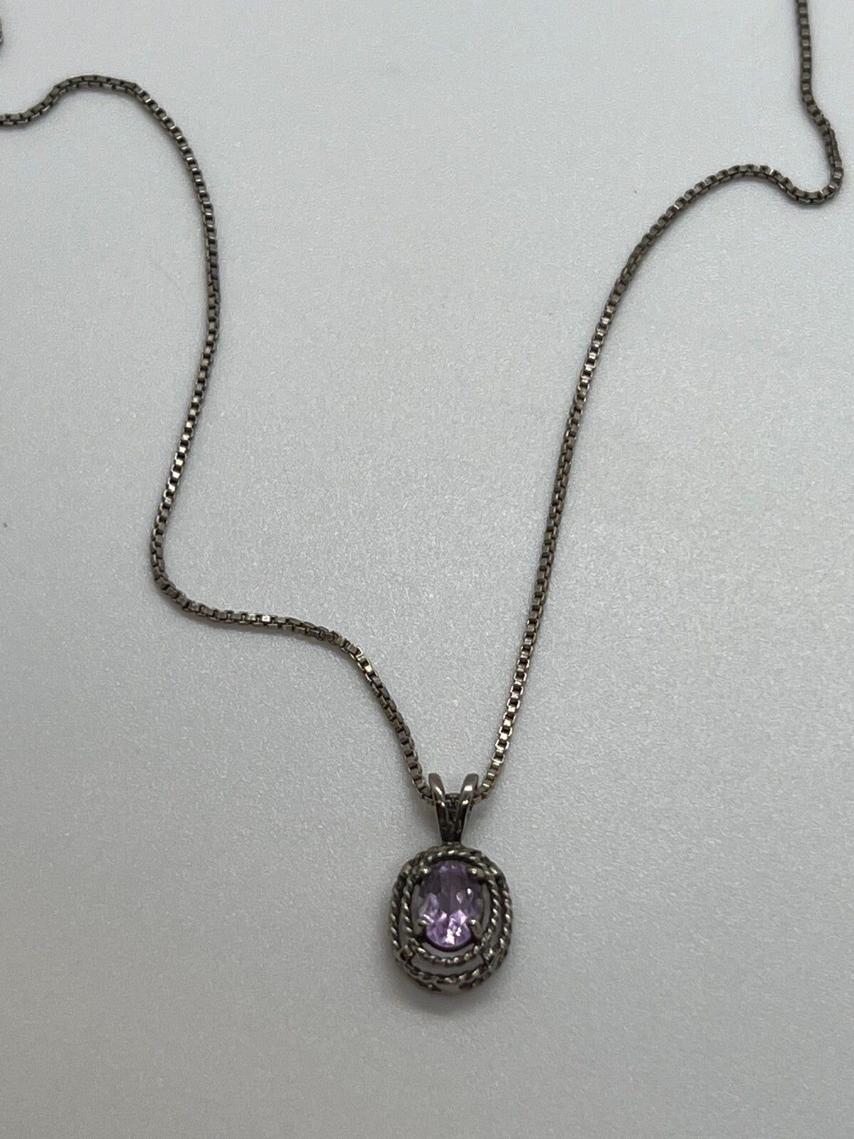 925 Sterling Silver  Amethyst Necklace Pendant