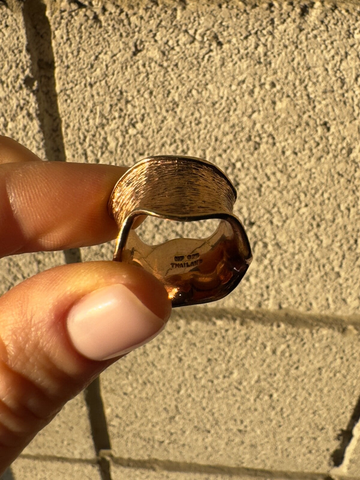 925 Sterling Silver Gold Plated Ring Size 6