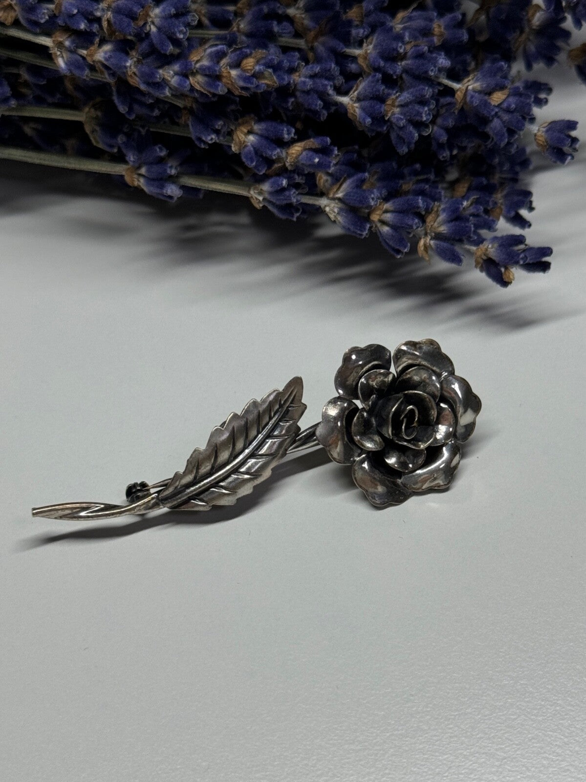 Jewelart 925 Sterling Silver Rose Brooch