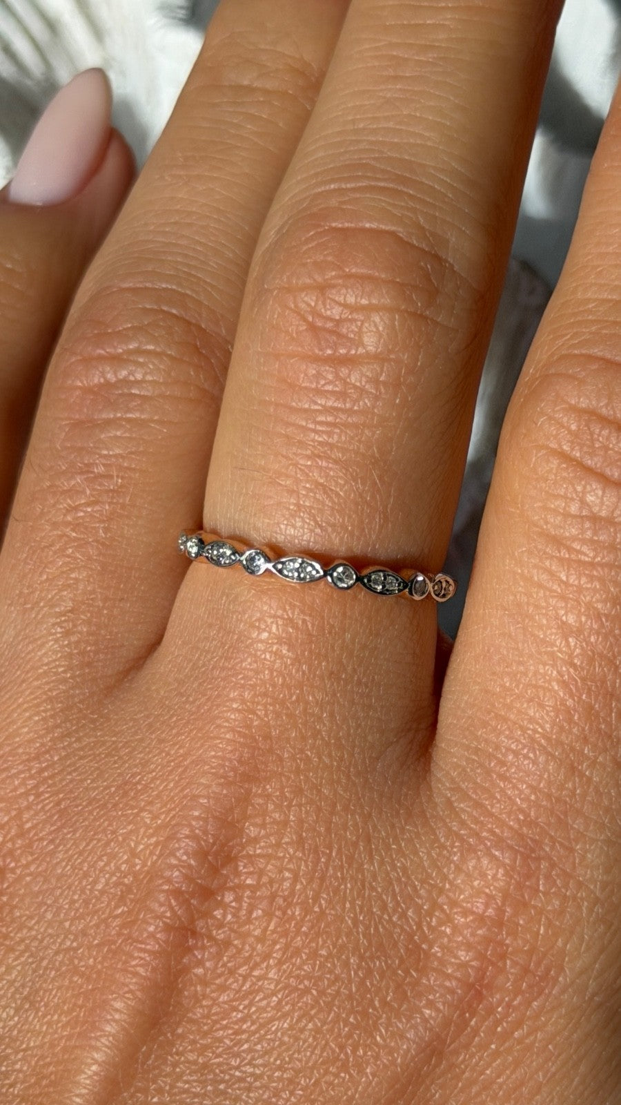 14K Rose Gold Diamond 0.20 ct Ring Size 8