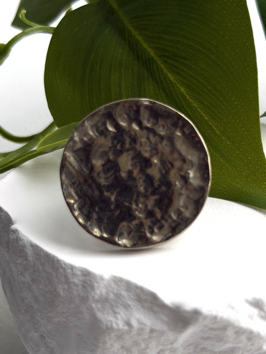 Vintage Abstract Textured Retro 925 Sterling Silver Ring Size 6