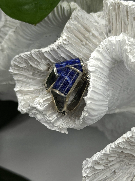 Vintage 925 Sterling Silver Sodalite Earrings