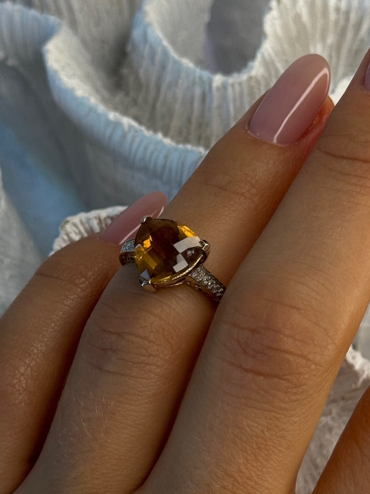 925 Sterling Silver Dravite Brown Tourmaline Ring Size 5