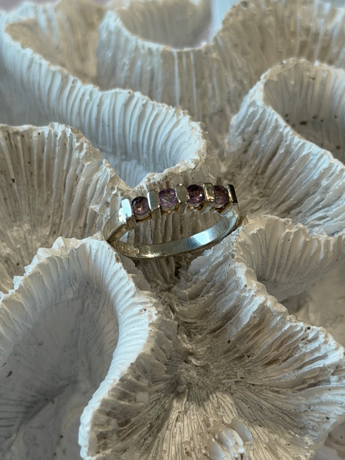 925 Sterling Silver Amethyst Ring Size 7