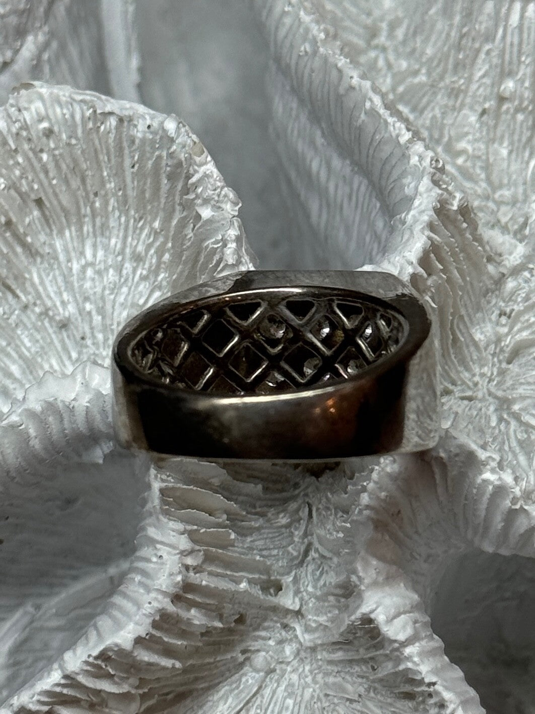 925 Sterling Silver CZ Men'S Ring Size 9.5
