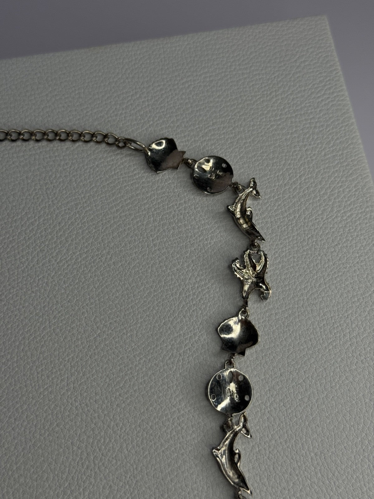 925 Sterling Silver Ocean Style Necklace Length 21/ 19 Inch