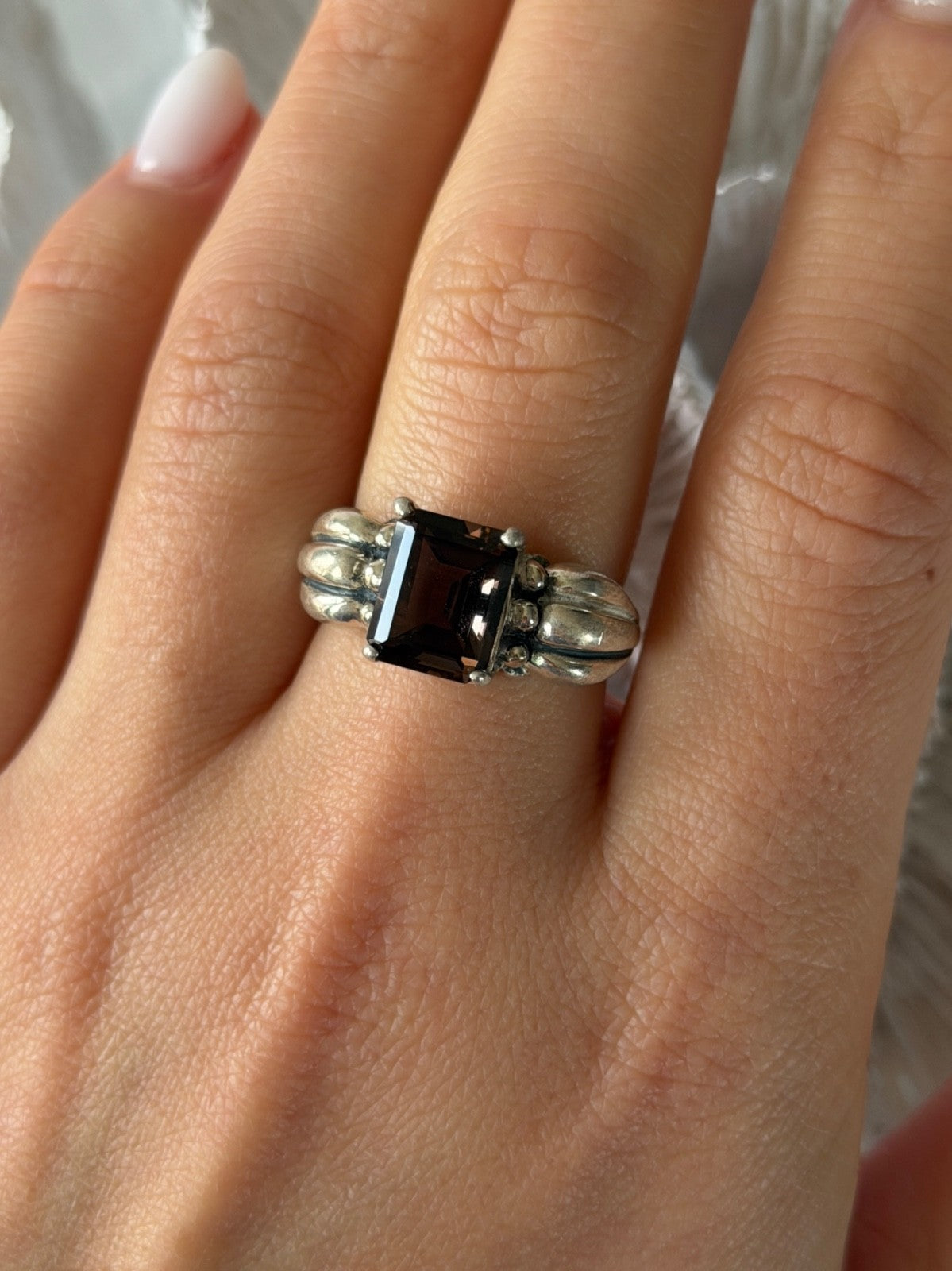 Avon 925 Sterling Silver Brown Tourmaline Ring Size 8
