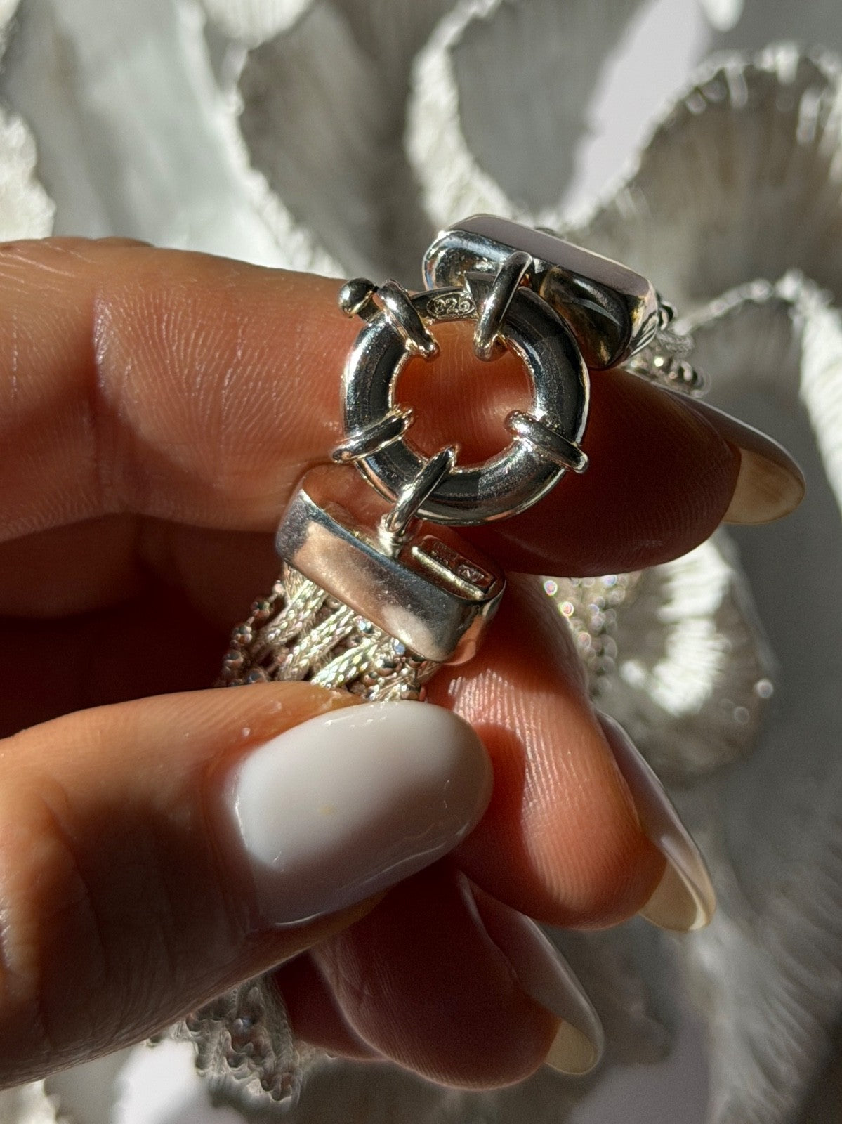 Elegant Italy 925 Sterling Silver Bracelet Size 8