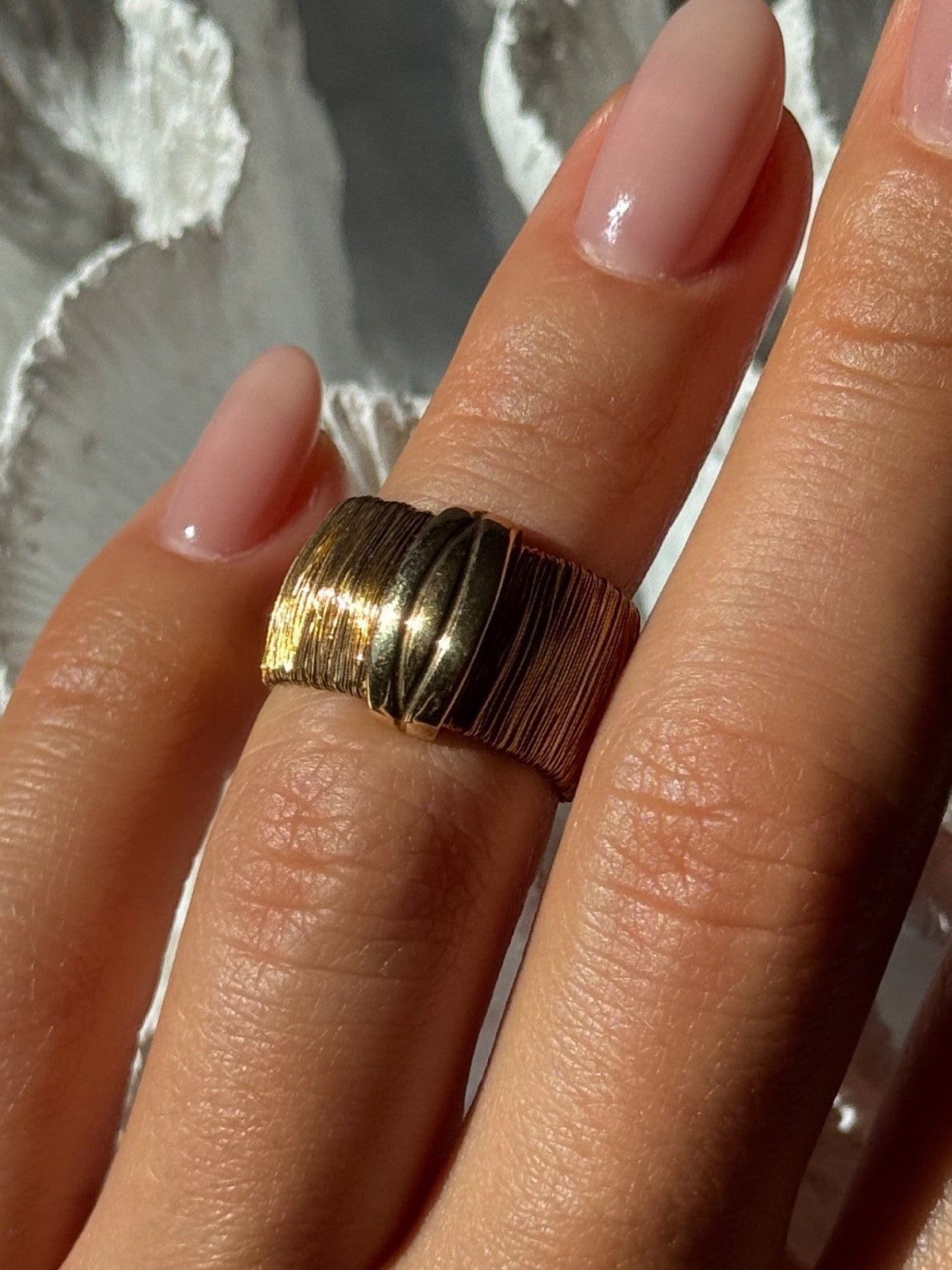 Italy 925 Sterling Silver Gold Plated Ring Size 5.5