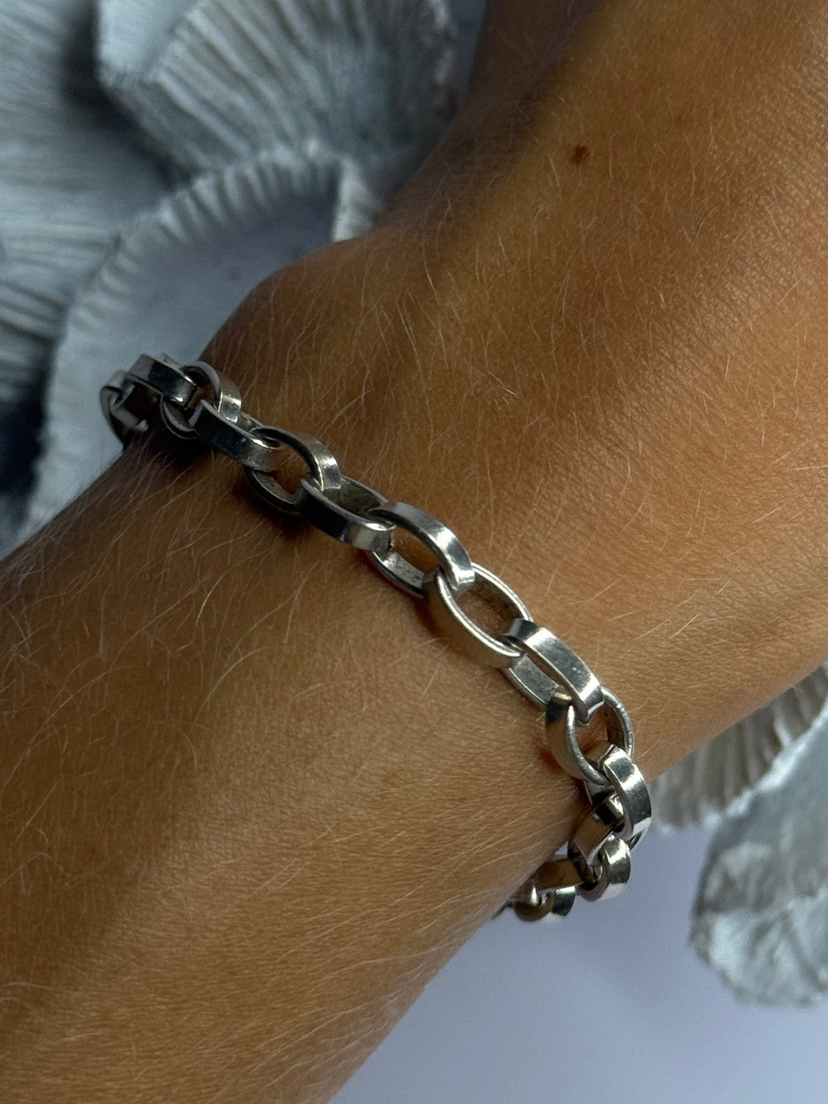 925 Sterling Silver Heart Charm Bracelet Length 7.5