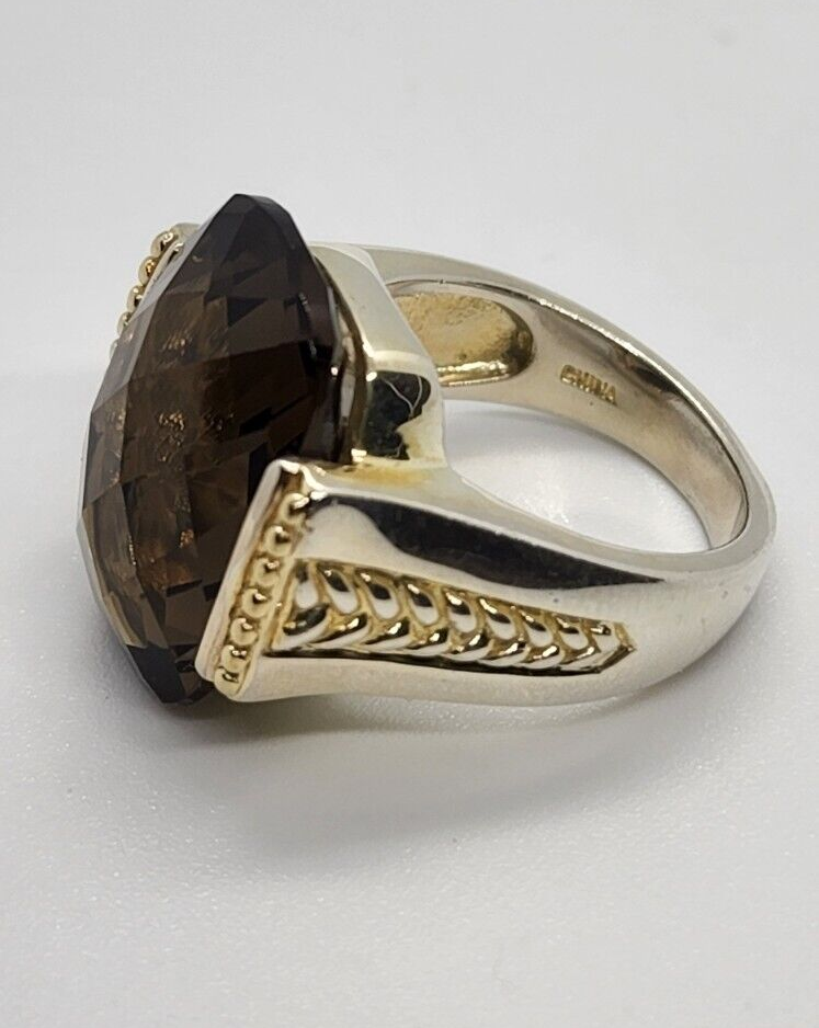 925 Sterling Silver Quartz Ring Size 7