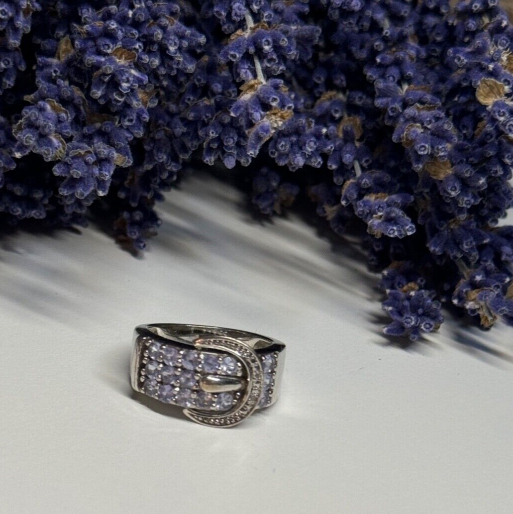 925 Sterling Silver Tanzanite & Beryl Ring Size 6