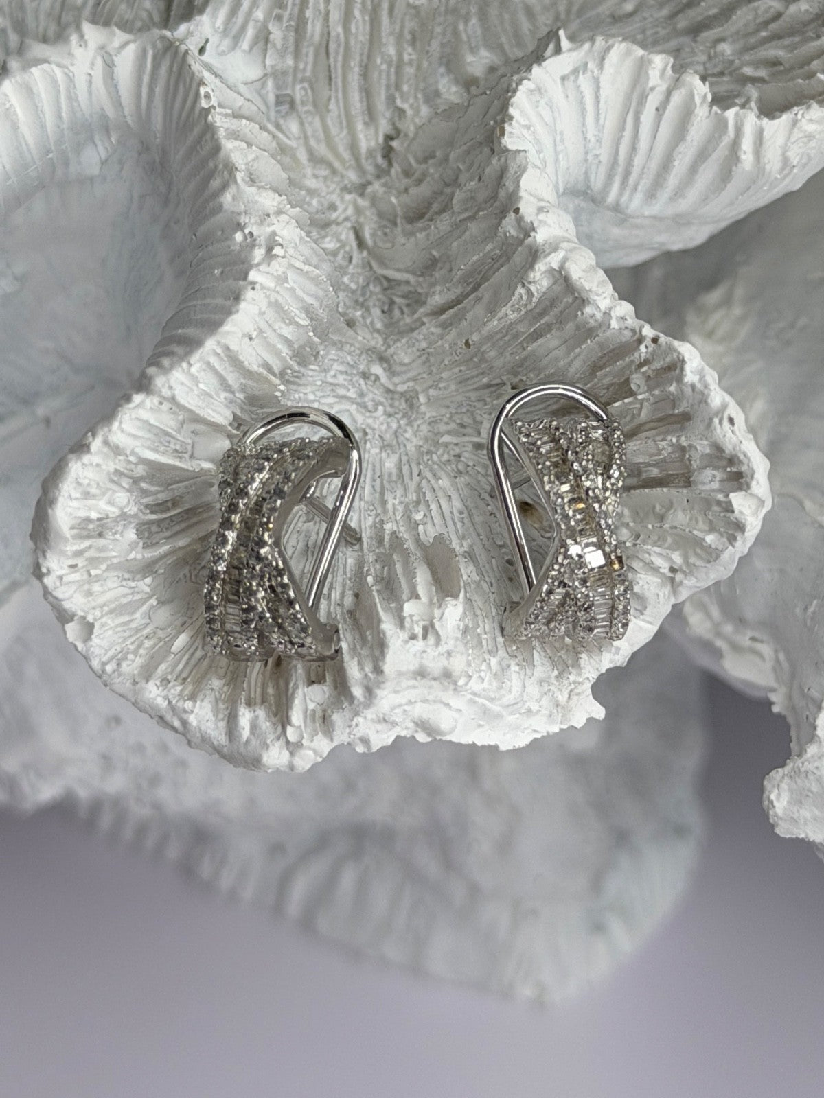 Beautiful 925 Sterling Silver White Topaz Earrings