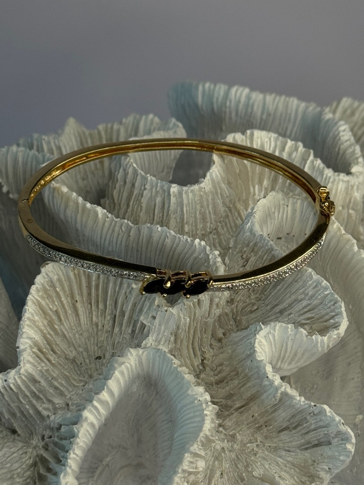 925 Sterling Silver Gold Plated Sapphire Bracelet