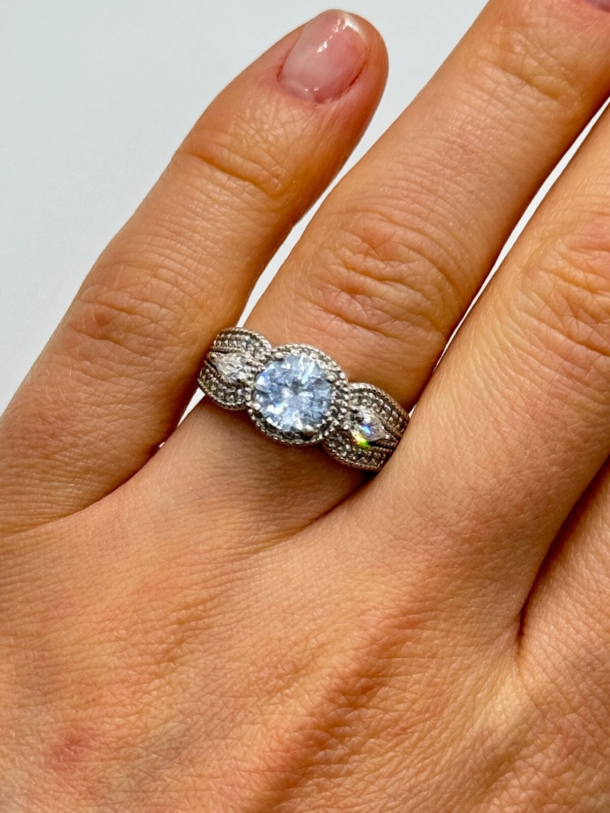 925 Sterling Silver CZ Ring Size 6.5