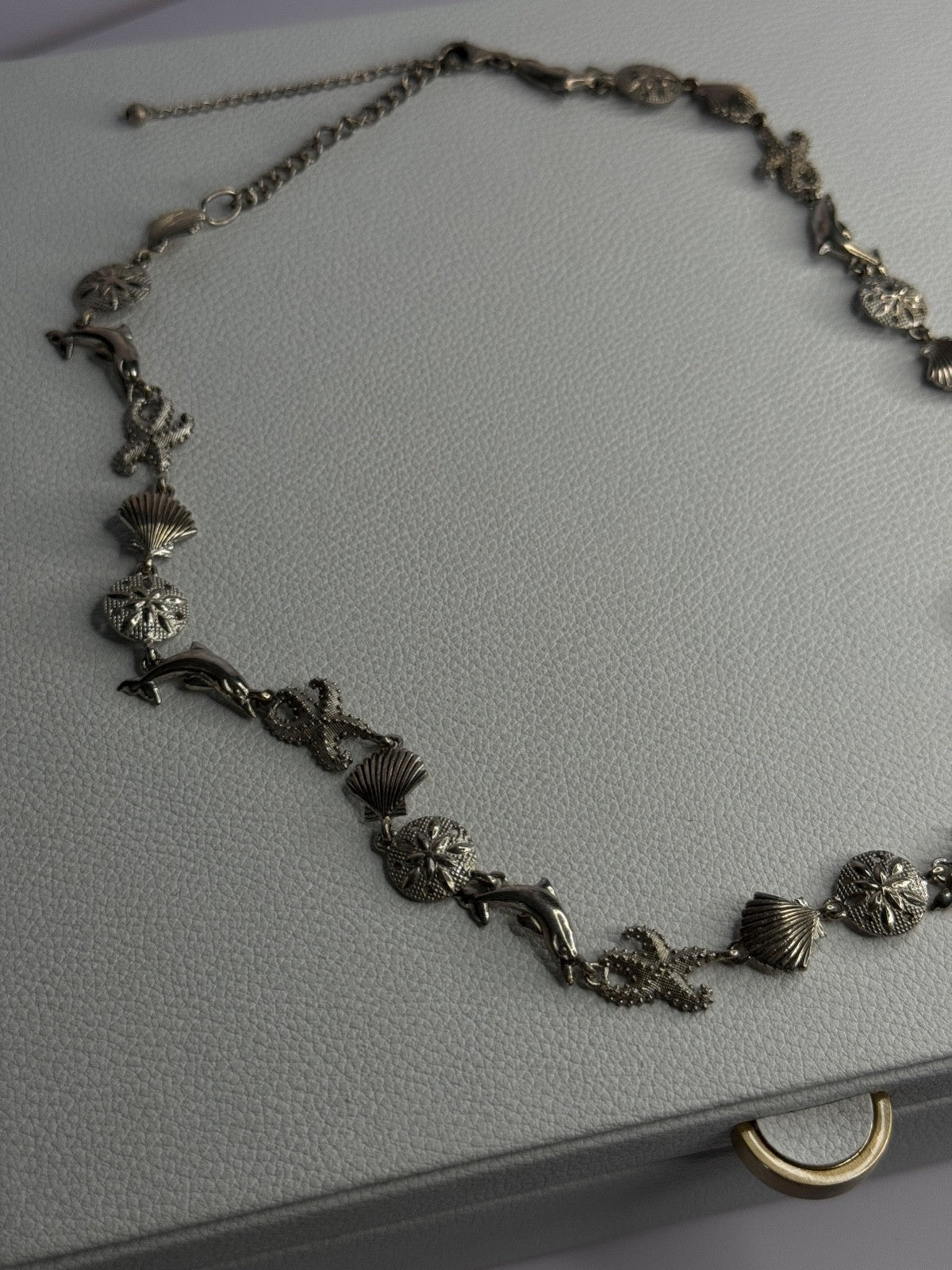 925 Sterling Silver Ocean Style Necklace Length 21/ 19 Inch