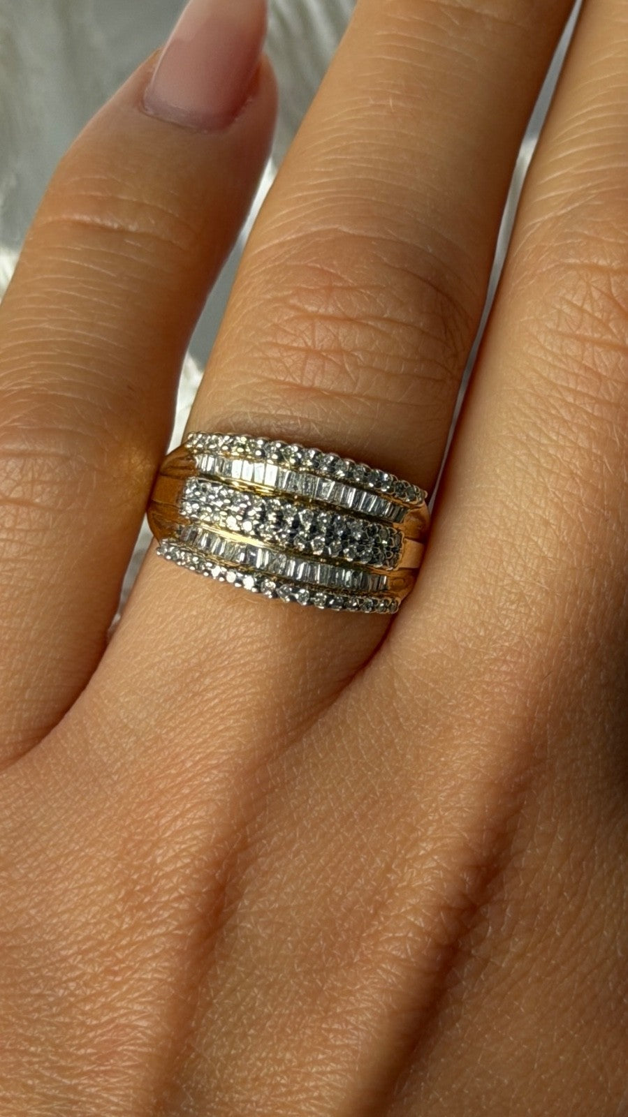 14K Yellow Gold Diamonds 1 carat Ring Size 7