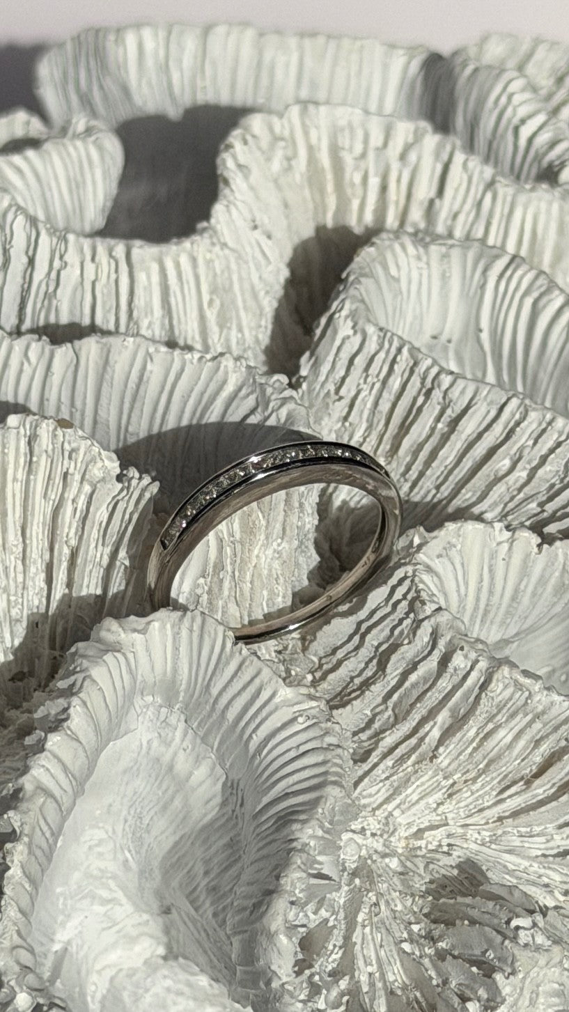14K White Gold Diamond 0.25 ct Ring Size 9.5