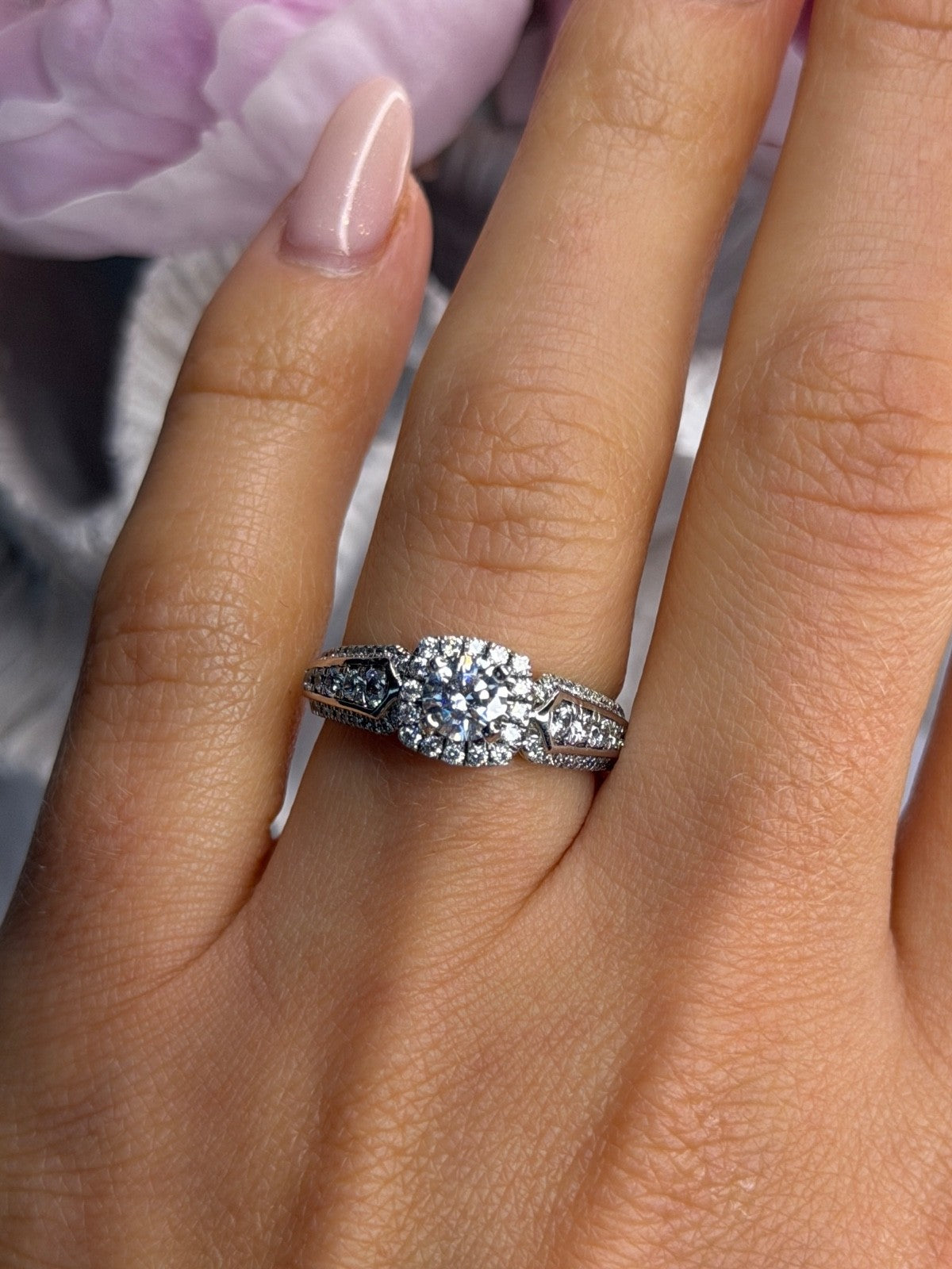 GOC 925 Sterling Silver tcw 1.43 Cz Ring Size 7