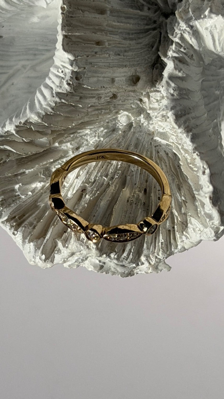 14K Yellow Gold Diamond 0.33 ct Ring Size 4.5