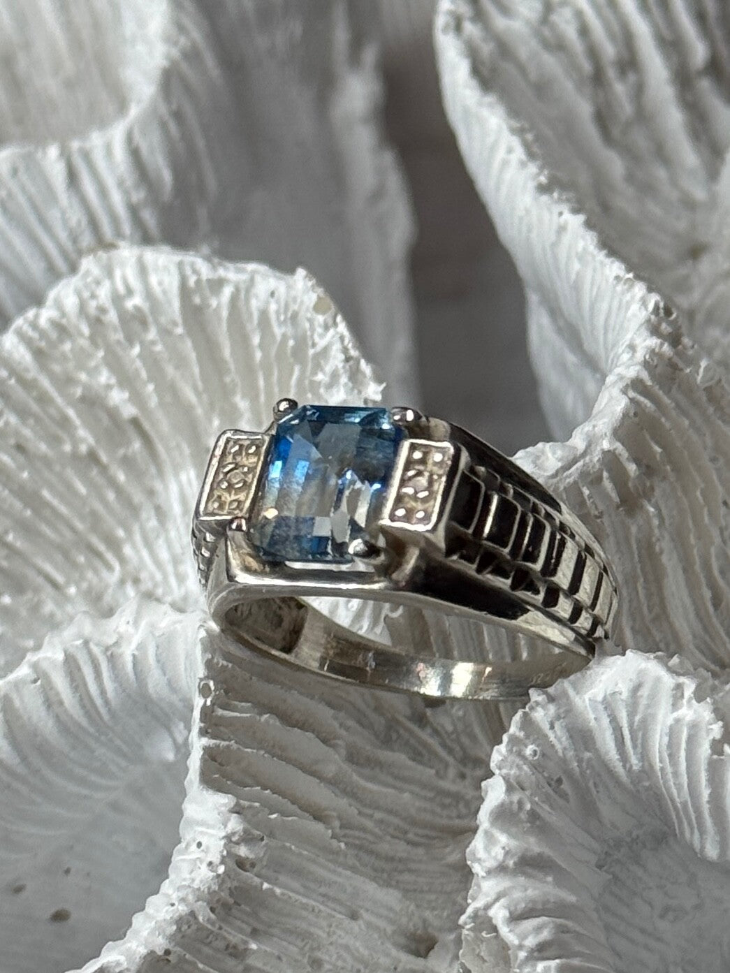 925 Sterling Silver Spinel Men'S Ring Size 8.5