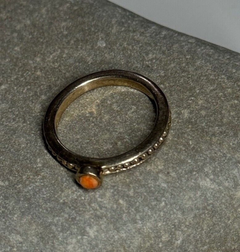 925 Sterling Silver Agate Ring Size 6