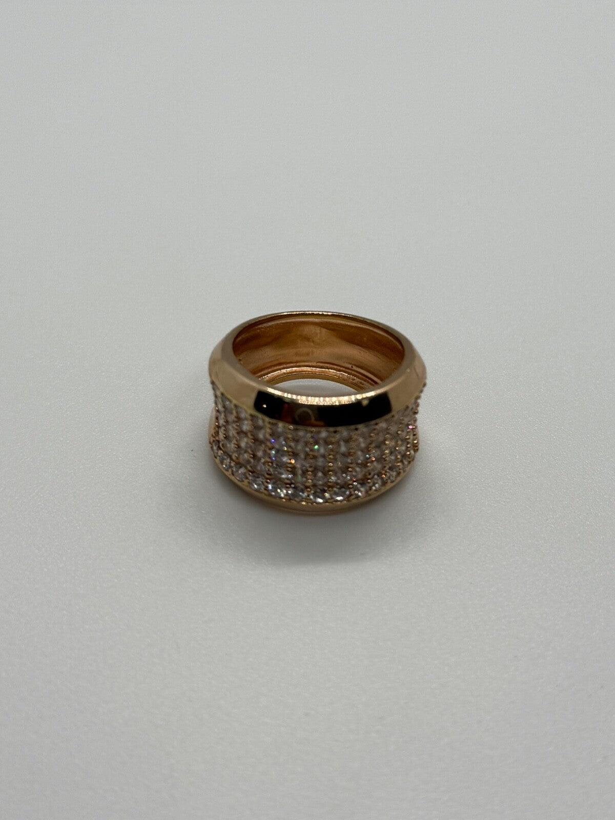 925 Sterling Silver Gold Plated & CZ Ring Size 7