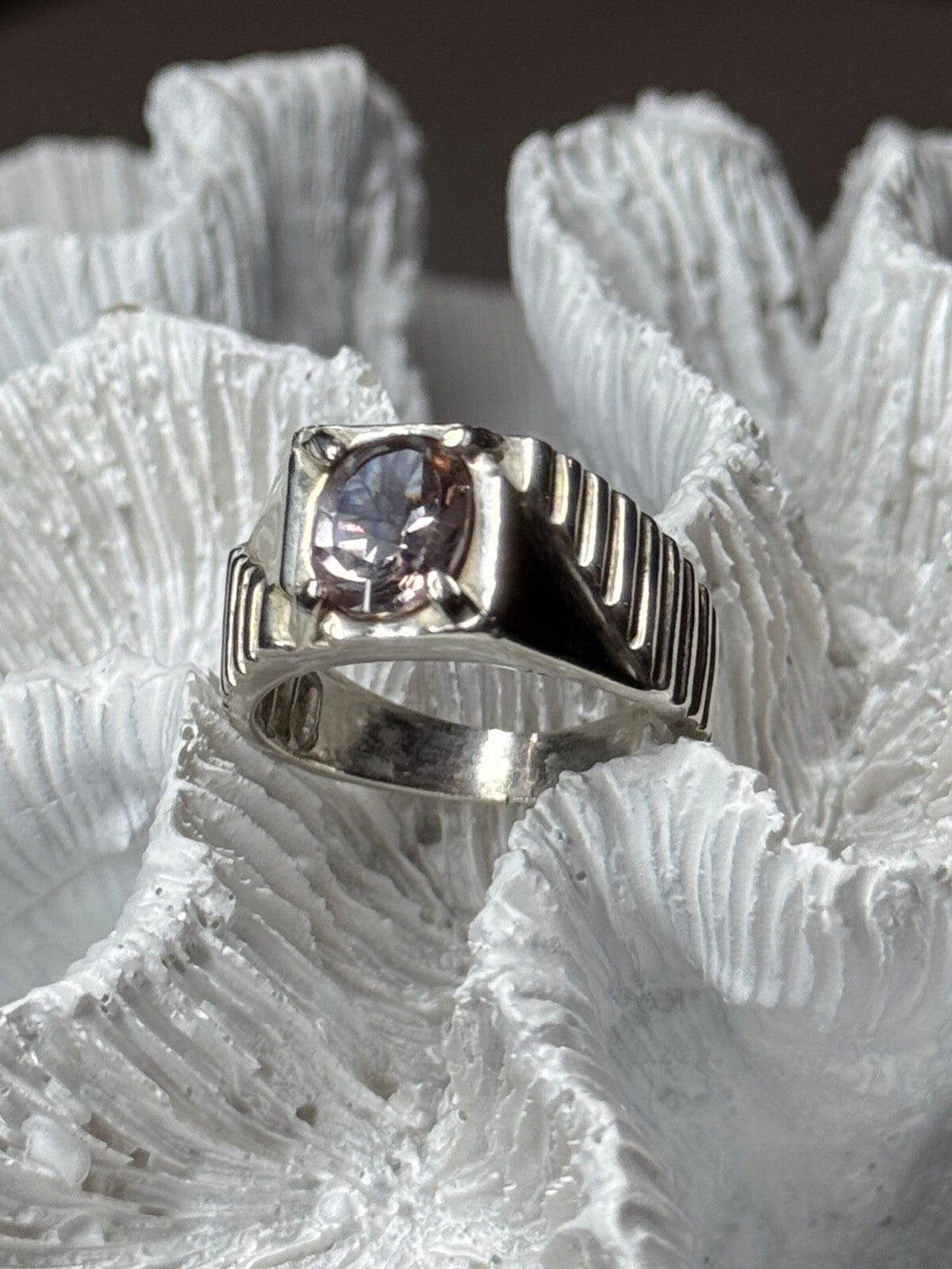 Men's 925 Sterling Silver Spinel Ring Size 8.5